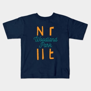 Woodland Park Norfolk Nebraska City Typography Kids T-Shirt